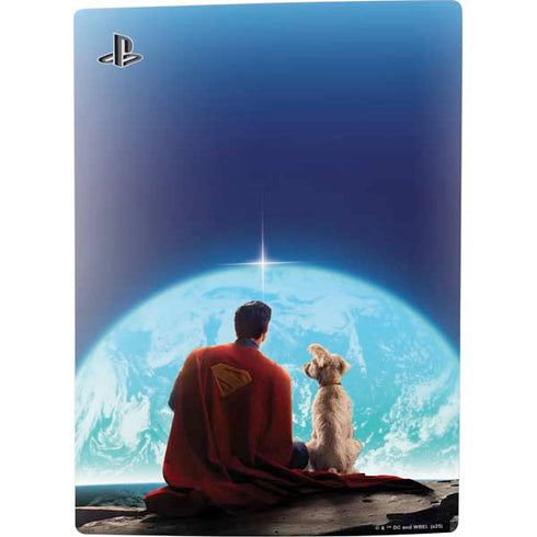 Superman 2025 Superman & Krypto watch the Earth PS5 Digital Edition Console Skin